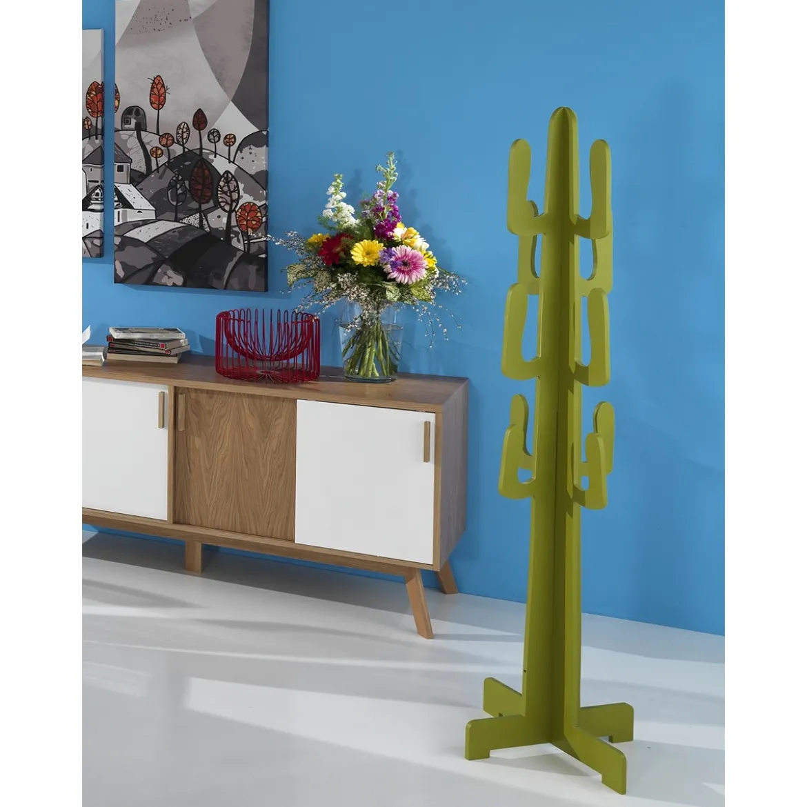 Mexico green appendiabiti laccato verde opaco h160 l42 p42 cm