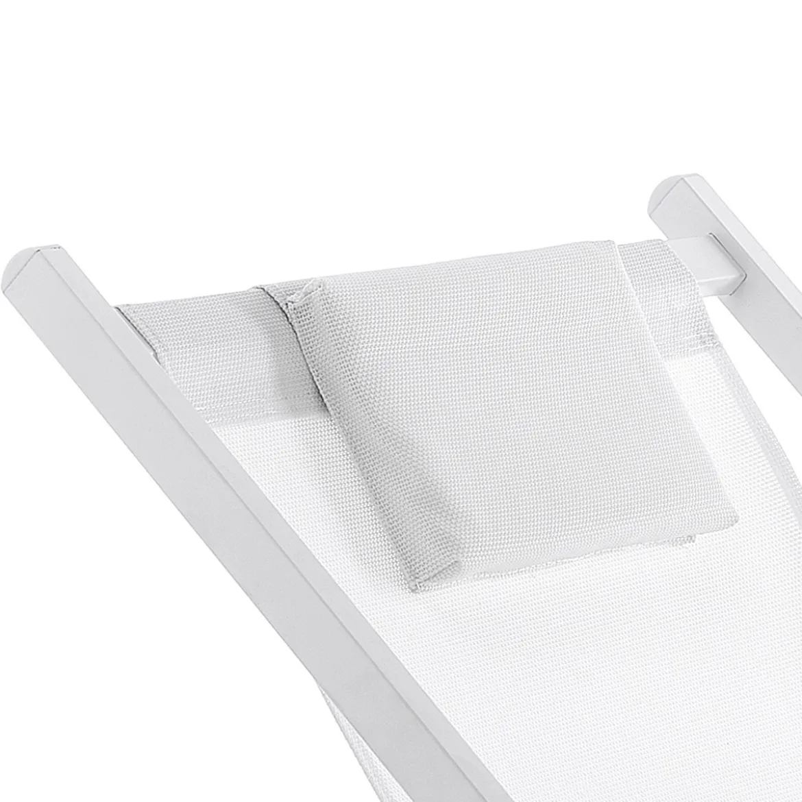 Milos sedia sdraio in alluminio bianco opaco e tessuto textilene bianco 61x102xh80 cm