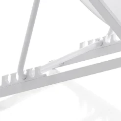 Milos sedia sdraio in alluminio bianco opaco e tessuto textilene bianco 61x102xh80 cm