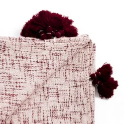 Miri plaid cotone 100% cotone rosso bianco 135x190 cm