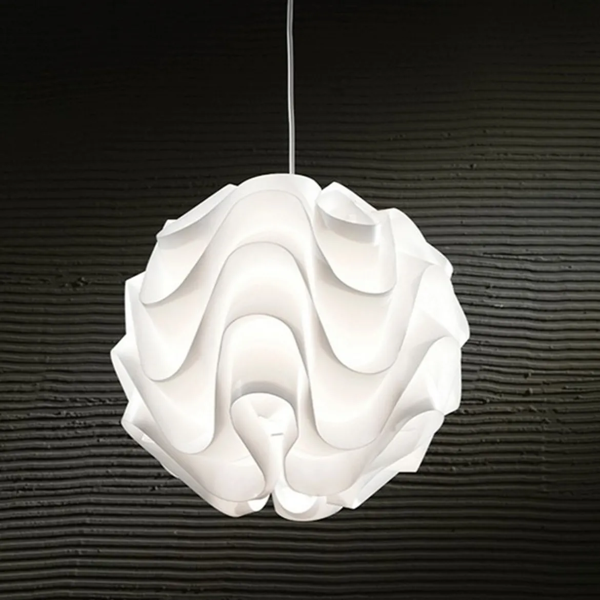 Mix white lampadario in bianco con filo regolabile e paralume d44 h44 cm