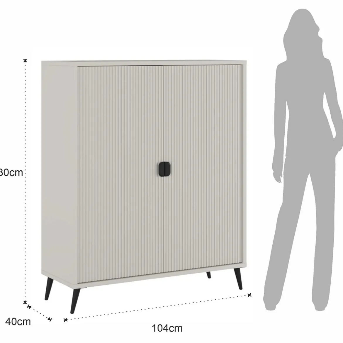 Mobile alto ROMA CASHMERE finitura Cashmere opaco H130 L104 P40