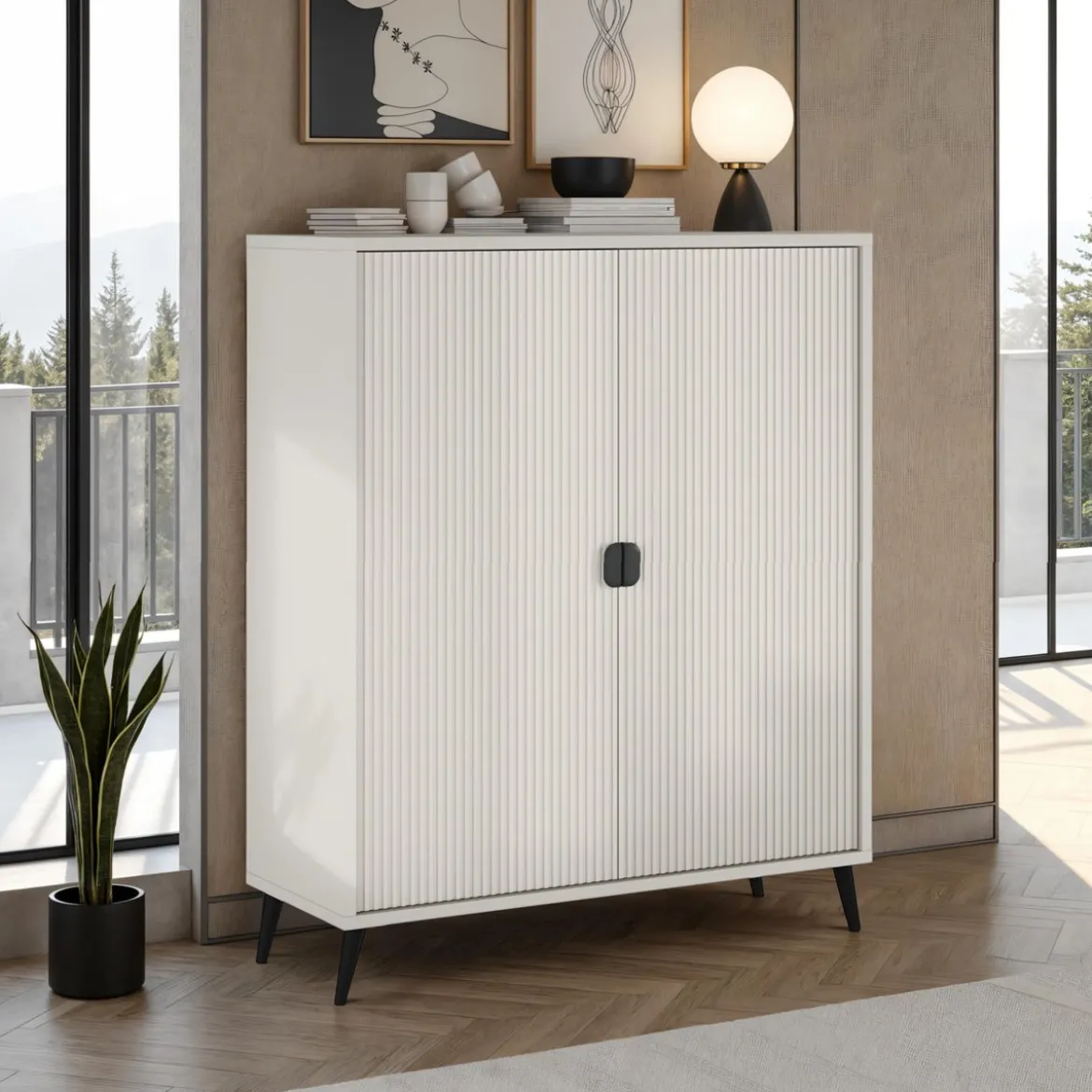 Mobile alto ROMA CASHMERE finitura Cashmere opaco H130 L104 P40