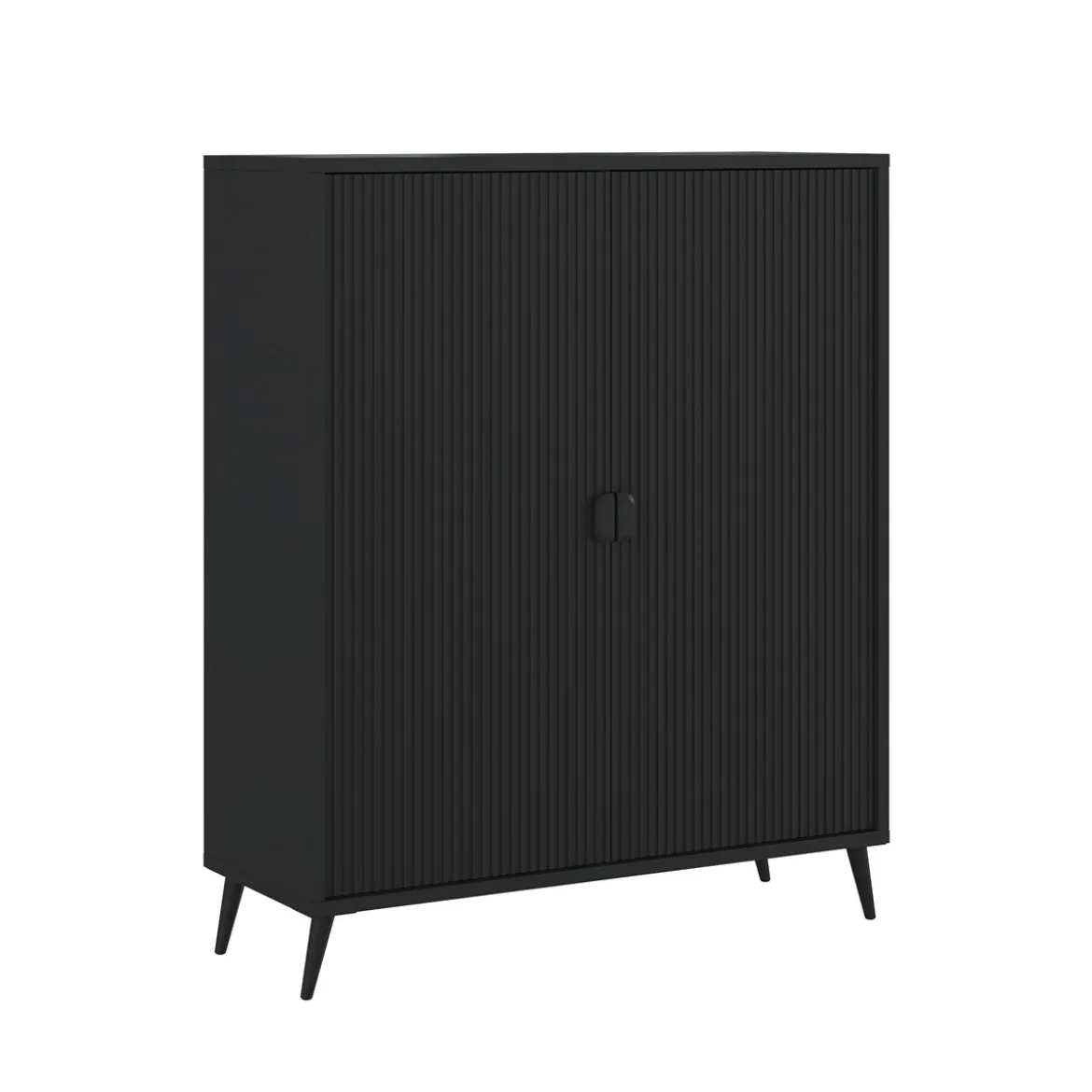 Mobile alto ROMA TOTAL BLACK finitura Nero opaco H130 L104 P40