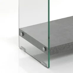 Nancy 75 cement libreria 5 in vetro trasparente e finitura cemento 70x29.5xh170 cm
