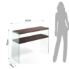 Nancy Dark Wood consolle noce scuro vetro trasparente temprato h75 l100 p35