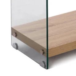 Nancy 75 libreria 3 ripiani in vetro trasparente e finitura rovere 75x29.5xh81 cm