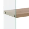 Nancy 75 libreria 5 ripiani in vetro trasparente e finitura rovere 75x29.5xh159 cm