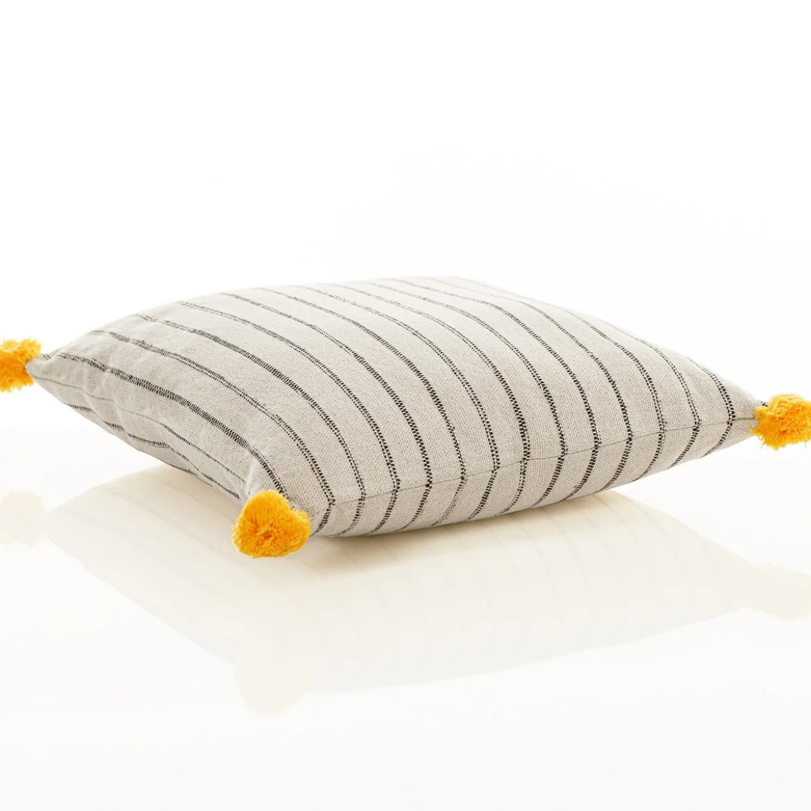 Neem 3 cuscino colore panna con righe made in india 45x45 cm