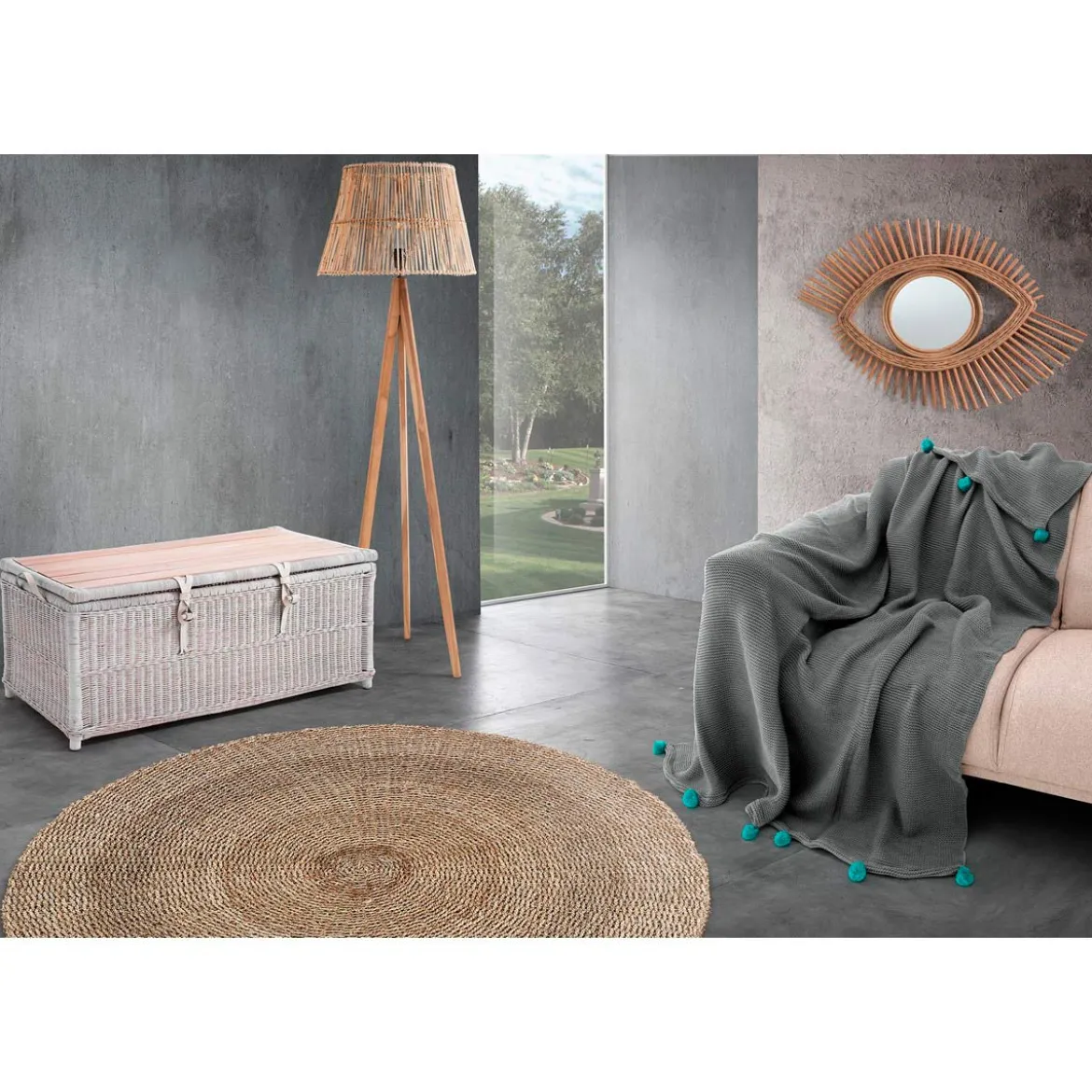 Neem 3 plaid cotone 100% acrilico intrecciato cm 150 x 220
