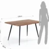 Nell-b Tavolo Fisso in Legno finitura Quercia con gambe in Acciaio Nero Opaco, 120 x 80 x h 76 cm