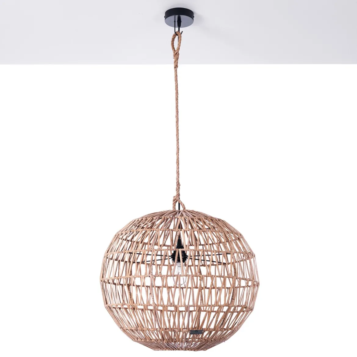 Net lampadario in rattan colore naturale d50xh50 cm