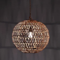 Net lampadario in rattan colore naturale d50xh50 cm