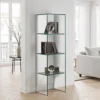 New blanko libreria a colonna in vetro 3 ripiani 35x22xh149 cm