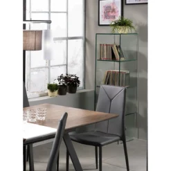 New blanko libreria a colonna in vetro 3 ripiani 35x22xh149 cm