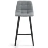 New Tania sgabello imbottito tessuto grigio gambe acciaio nero opaco h100 seduta h75 l43 p48