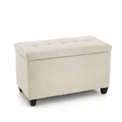 Nice beige 80 cassapanca contenitore in pelle sintetica beige effetto nabuk 80x44xh48.5 cm
