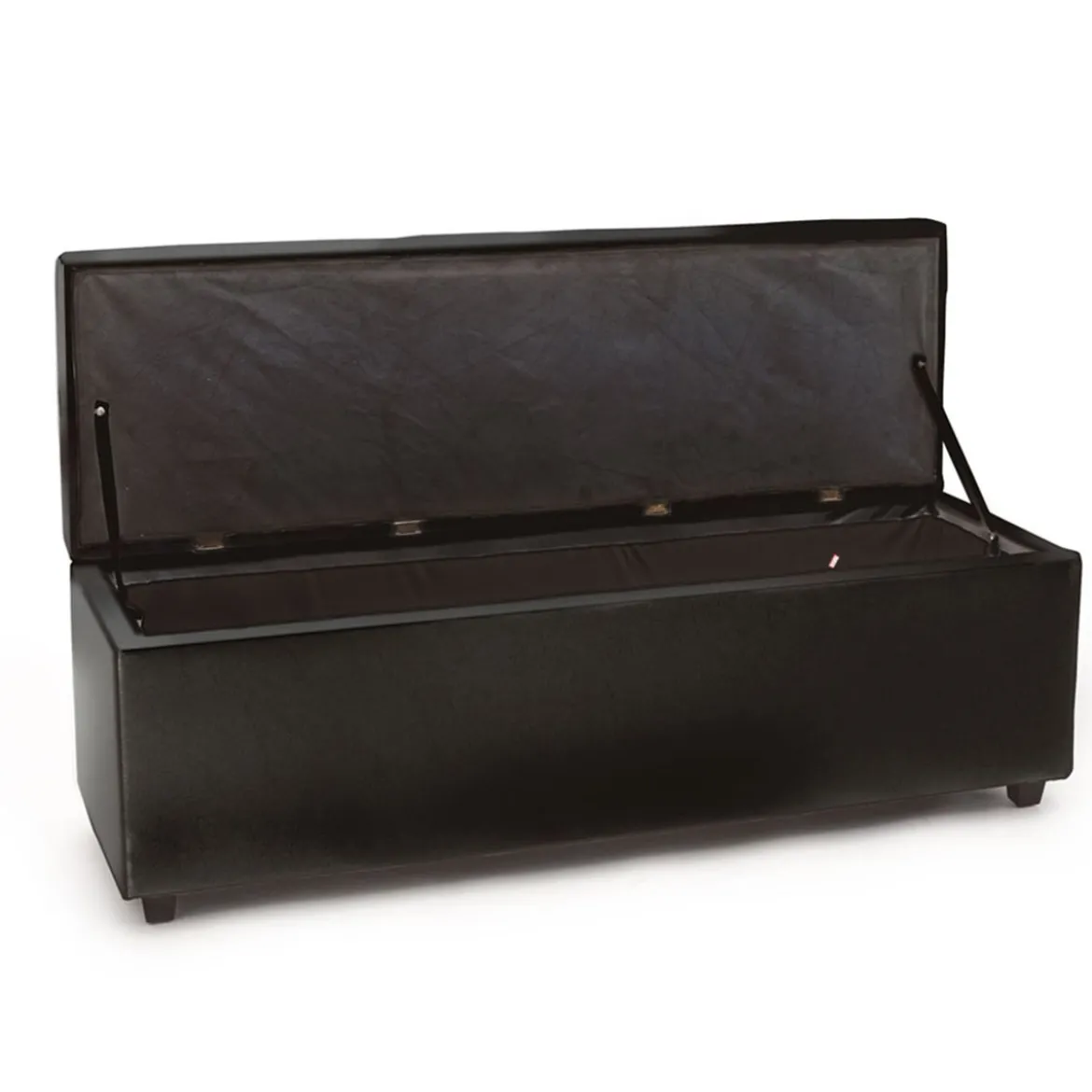 Nice black cassapanca imbottita in pelle sintetica nera 140x47xh44 cm