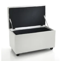 Nice white 80 cassapanca contenitore in pelle sintetica bianco 80x43.5xh46.5 cm