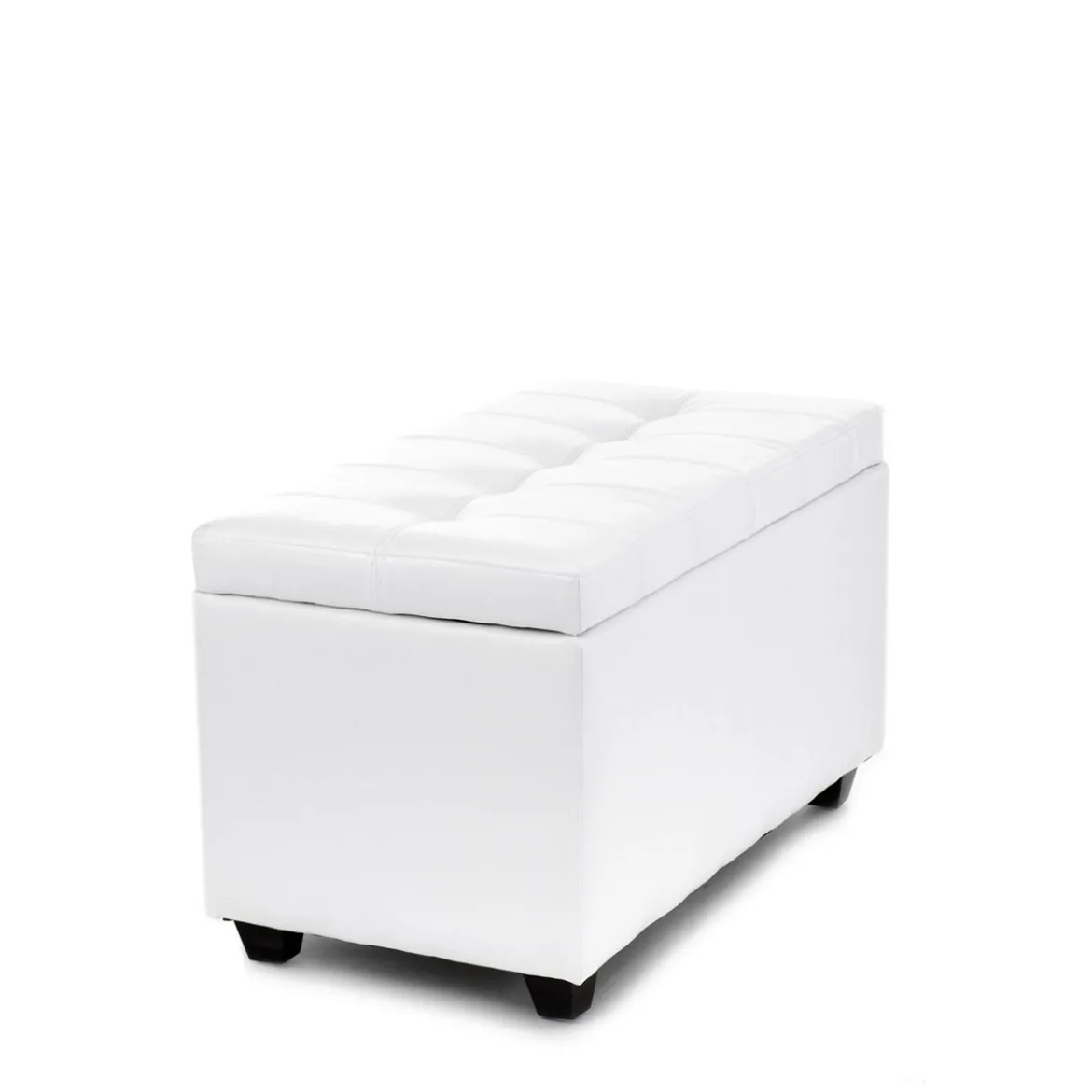 Nice white 80 cassapanca contenitore in pelle sintetica bianco 80x43.5xh46.5 cm