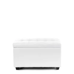 Nice white 80 cassapanca contenitore in pelle sintetica bianco 80x43.5xh46.5 cm