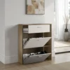 Niki evo wood scarpiera struttura finitura noce crudo ante finitura cashmere opaco h1015 l90 p26