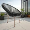 Numana black poltrona da interno e esterno in metallo colore rame semilucido e cordoncino nero 70x86xh86 cm