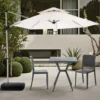 Numana ombrellone regolabile tampa in acciaio grigio chiaro telo ecru base inclusa 350x350xh260 cm