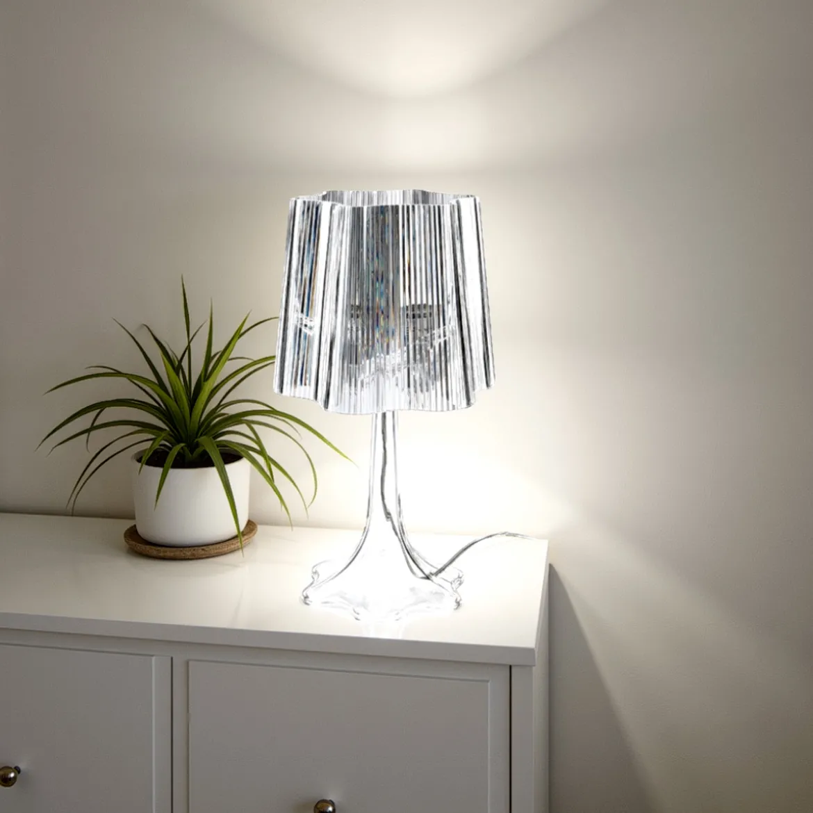 Onda lampada da tavolo acrilico trasparente d24 h43 cm