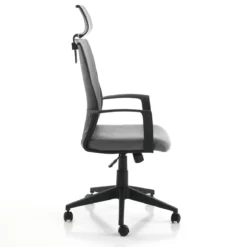 Ontario sedia da ufficio regolabile e girevole tao in pelle sintetica grigio effetto invecchiato con ruote 61x61 h121/131 cm