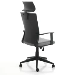 Ontario sedia da ufficio regolabile e girevole tao in pelle sintetica grigio effetto invecchiato con ruote 61x61 h121/131 cm