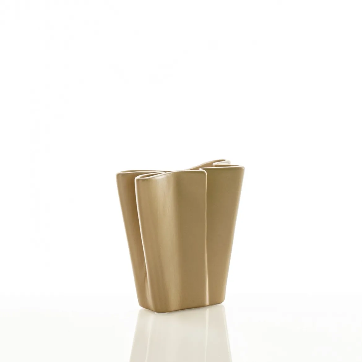 Ortho-a vaso in ceramica colore oro finitura opaca 18x9x17 cm