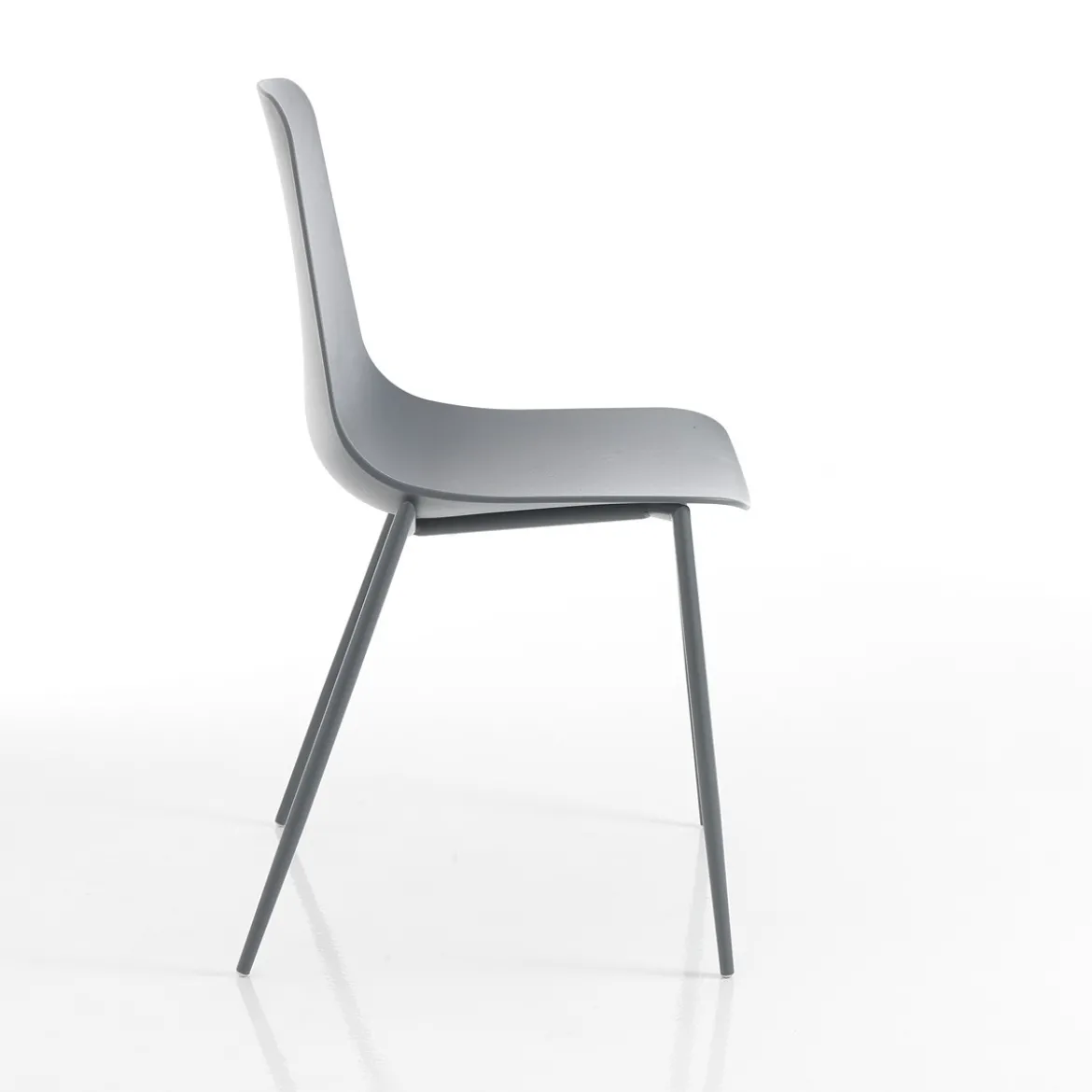 Oslo grey sedia da interno esterno in polipropilene e acciaio grigia opaco 46x53xh88 cm