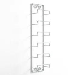 Oste cantinetta porta bottiglie a parete in acciaio bianca opaco 6 bottiglie 16x10xh68 cm