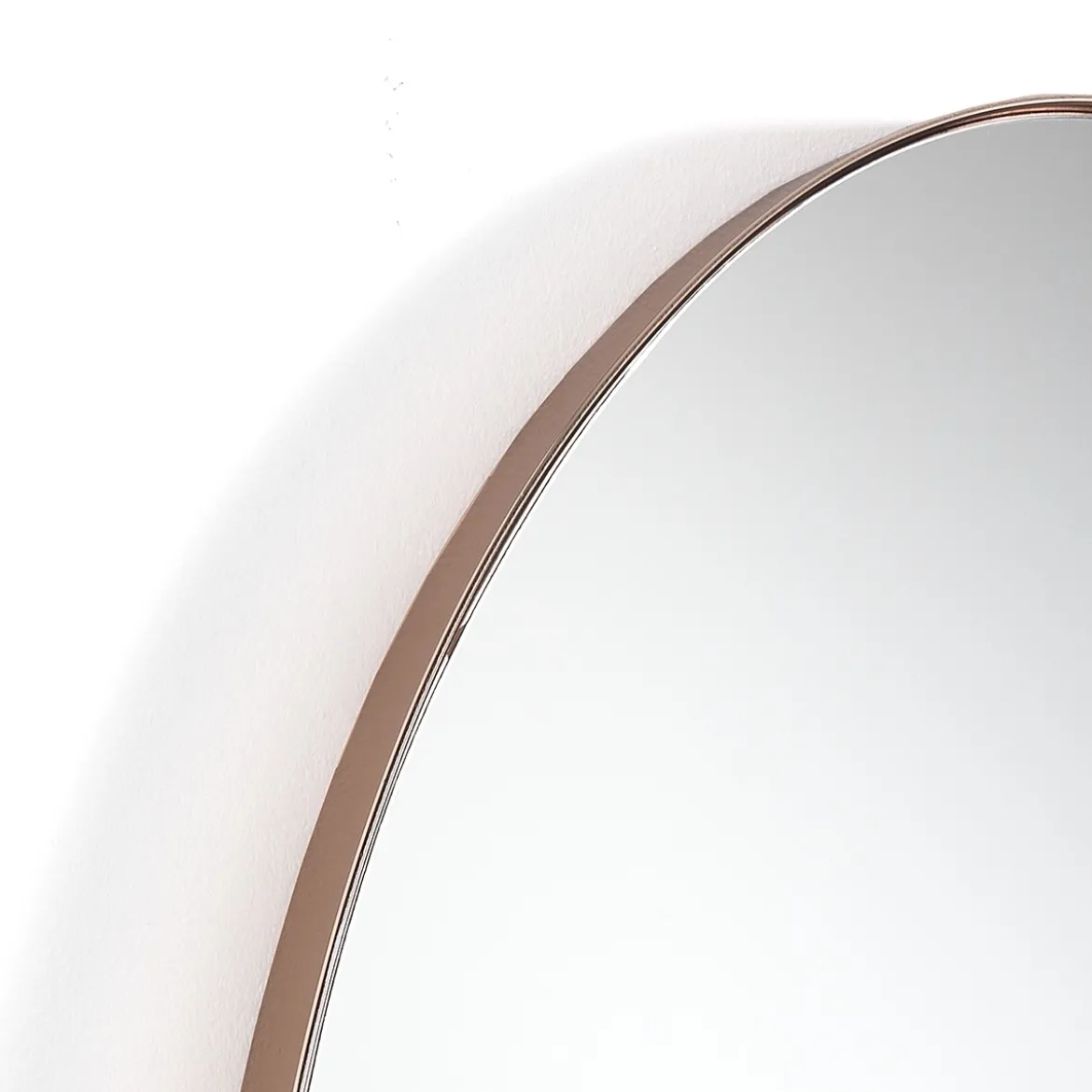 Oval copper specchio da parete in acciaio finitura rame lucido 45x80 cm