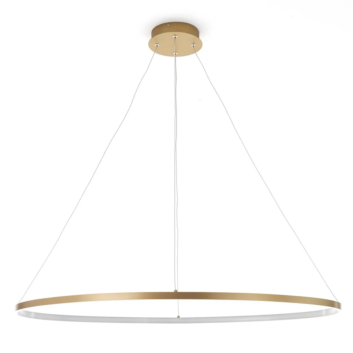 Oval ring gold lampadario in allumino oro opaco con filo regolabile d 60/100 h92 cm