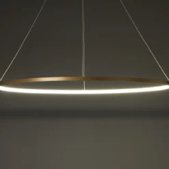 Oval ring gold lampadario in allumino oro opaco con filo regolabile d 60/100 h92 cm