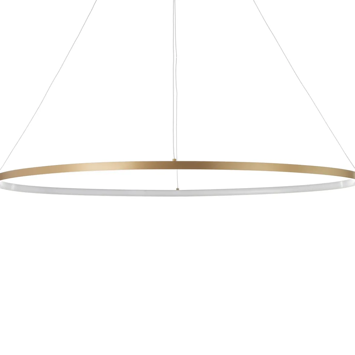 Oval ring gold lampadario in allumino oro opaco con filo regolabile d 60/100 h92 cm