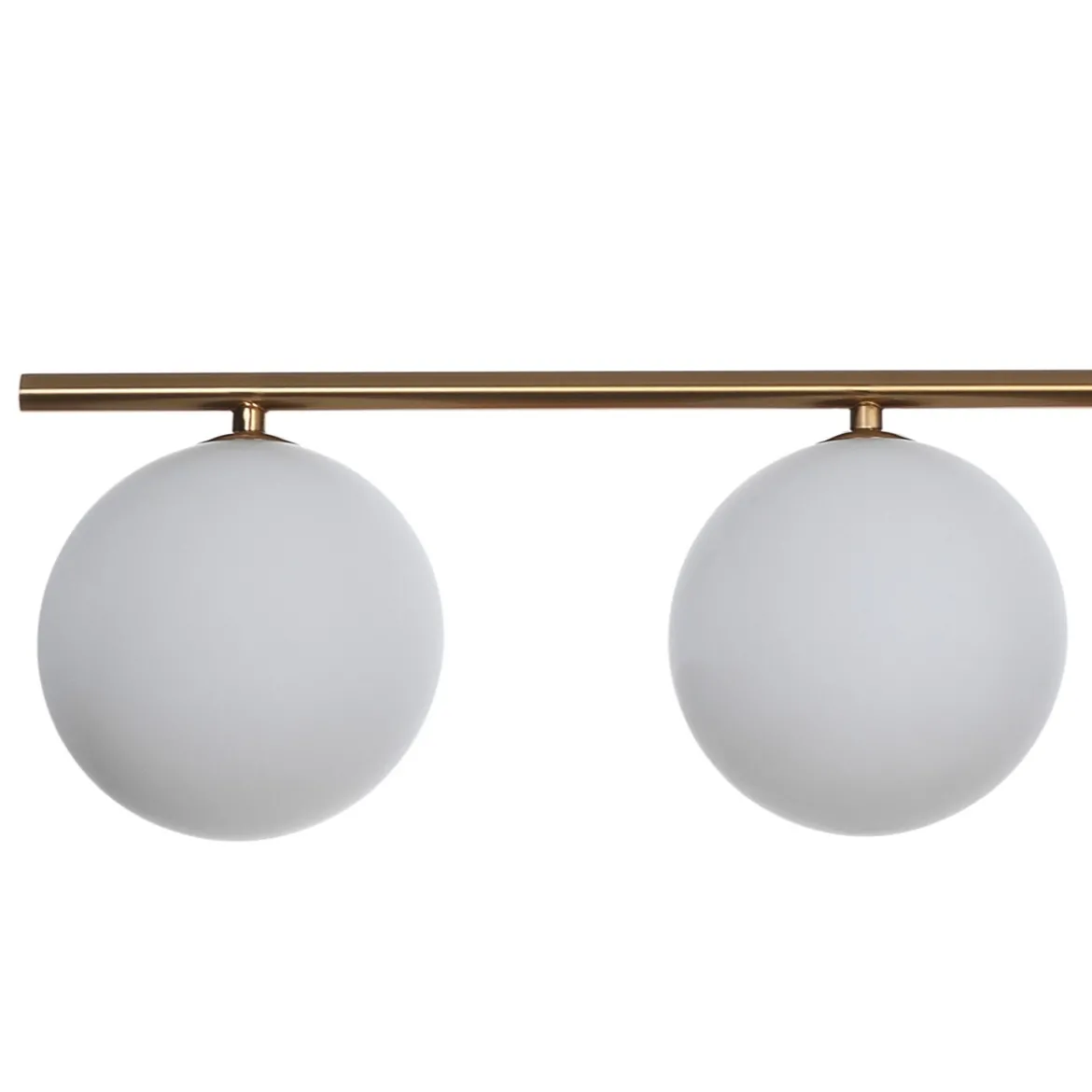 Party evo lampadario in metallo ottone anticato opaco 4 paralumi in vetro bianco opaco 95x15.5 h90 cm