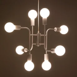 Paul lampadario in metallo bianco opaco filo regolabile 59x59 h43 cm