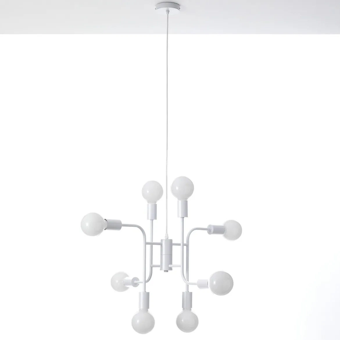 Paul lampadario in metallo bianco opaco filo regolabile 59x59 h43 cm