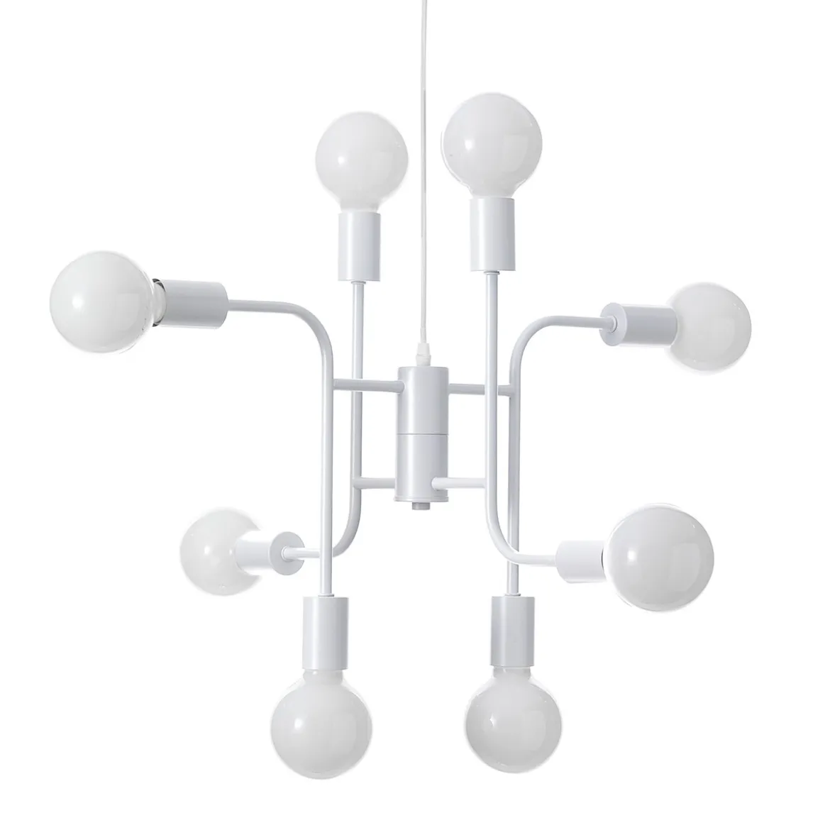Paul lampadario in metallo bianco opaco filo regolabile 59x59 h43 cm
