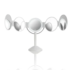Penta specchio da tavolo con led senza filo touch bianco opaco 25x20.5xh46.5 cm
