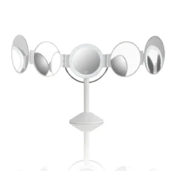 Penta specchio da tavolo con led senza filo touch bianco opaco 25x20.5xh46.5 cm