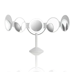 Penta specchio da tavolo con led senza filo touch bianco opaco 25x20.5xh46.5 cm