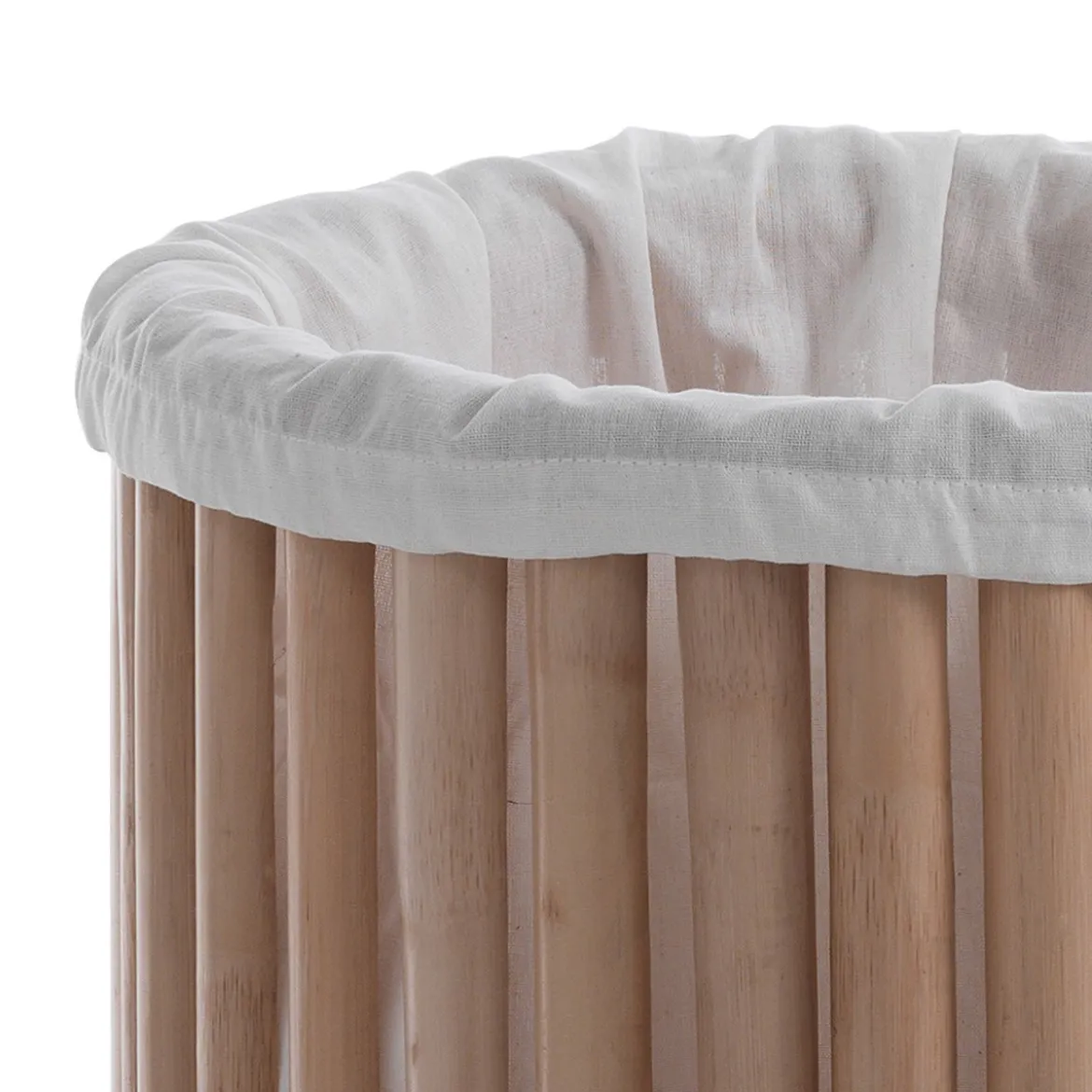 Perlis cesto biancheria in rattan e cotone bianco d40h61 cm