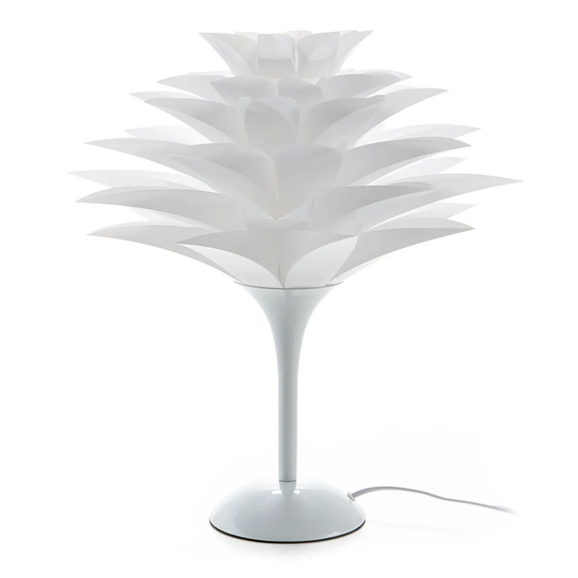 Petalo lampada da tavolo bianca in metallo e polipropilene h47x44 cm