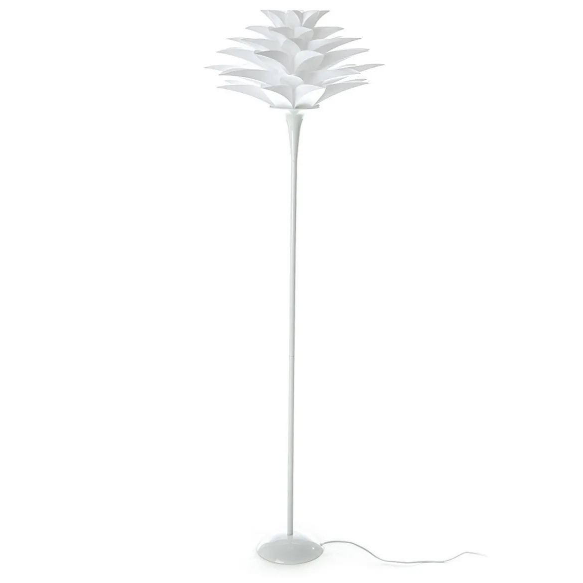 Petalo lampada da terra bianca in metallo e polipropilene h175x50 cm