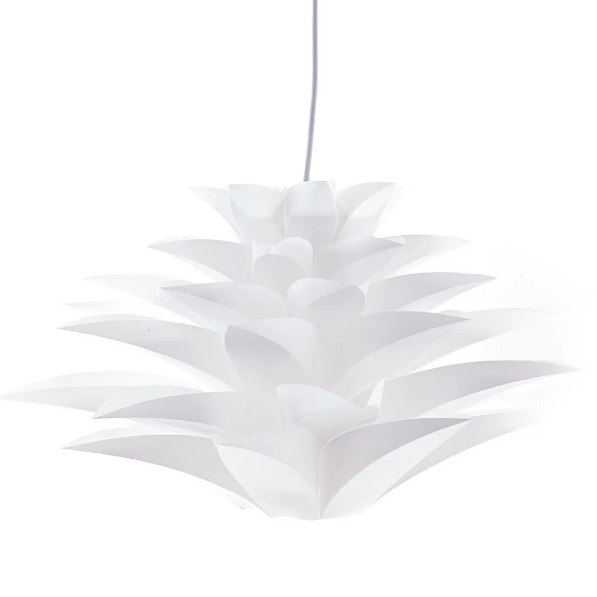 Petalo lampadario in polipropilene bianco con filo regolabile d50 h29 cm