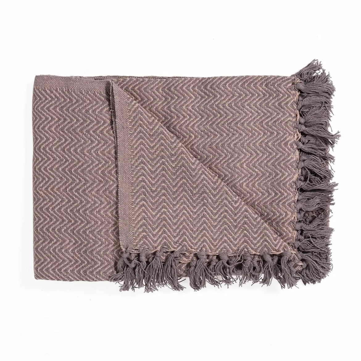 Pier pink plaid cotone colore grigio rosa dimensioni 135x190 cm